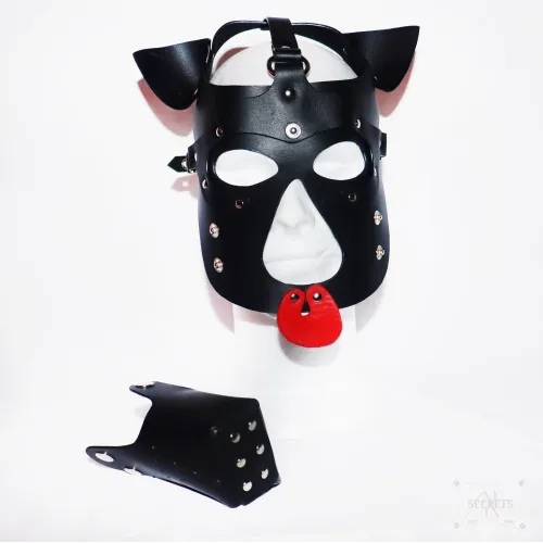 Careta de Perro BDSM en Cuero Premium con Hocico Desmontable Careta de Perro BDSM en Cuero Premium con Hocico Desmontable