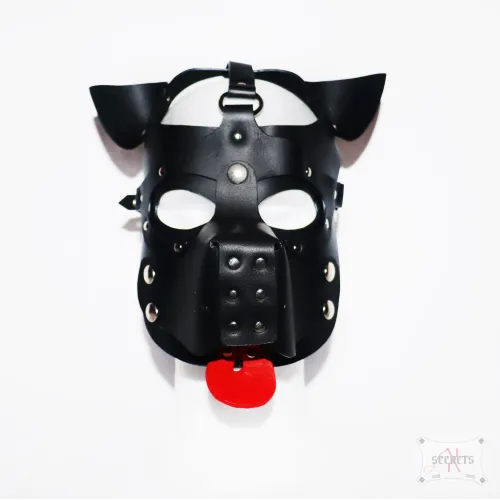Careta de Perro BDSM en Cuero Premium con Hocico Desmontable Careta de Perro BDSM en Cuero Premium con Hocico Desmontable