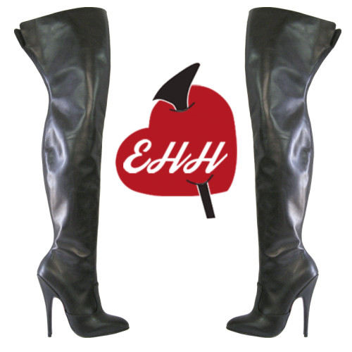 BOTAS ALTAS DE PIEL CON CREMALLERA Y TACÓN CLÁSICO (5,5 PULGADAS) BOTAS ALTAS DE PIEL CON CREMALLERA Y TACÓN CLÁSICO (5,5 PULGADAS)